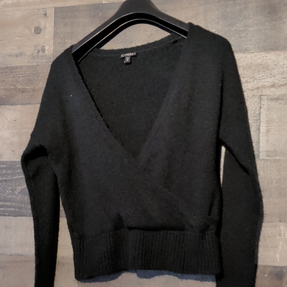 Express Black V-Neck Sweater